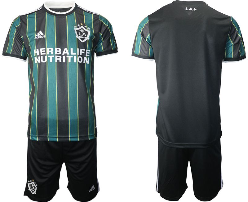 Cheap Men 2021-2022 Club Los Angeles Galaxy away black blank Adidas Soccer Jersey